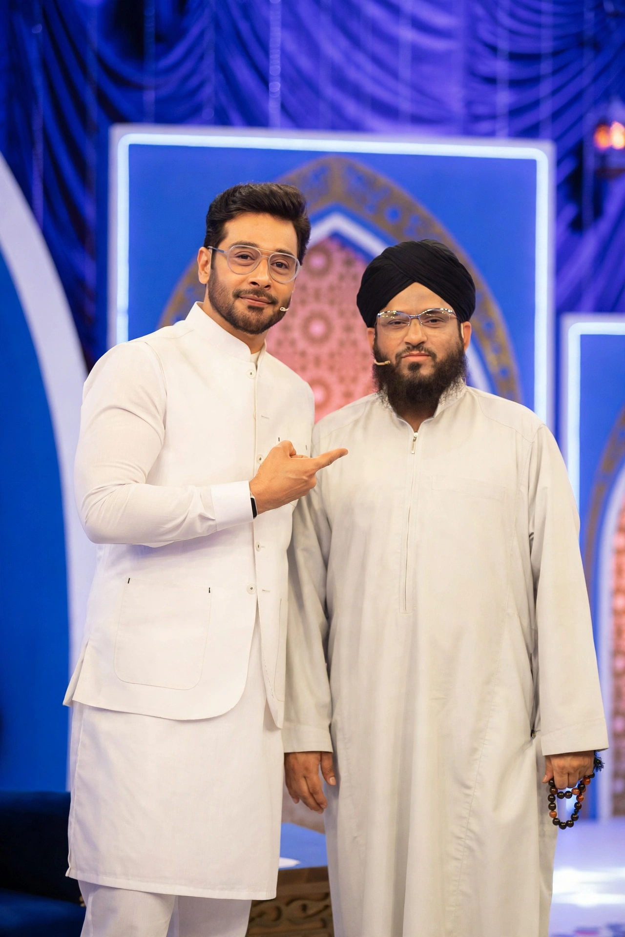 Syed Muhammad Ali Shah with Faisal Qureshi during the Ramzan transmission at BOL News